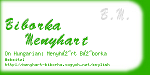 biborka menyhart business card